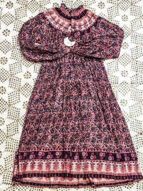 Pun-Ches Indian Cotton Sparkly Boho Vintage? Dress